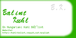 balint kuhl business card